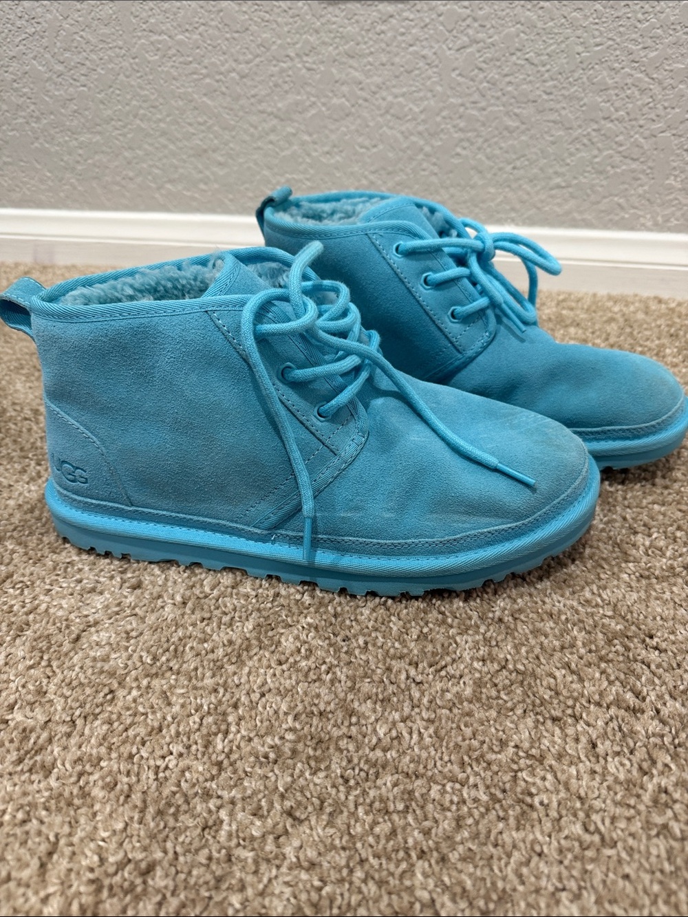 UGG Women’s Turquoise Suede Lace-Up Ankle Boots